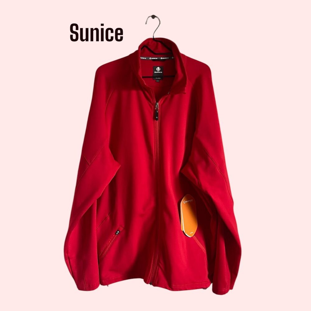 Sunice NWT Golf Jacket Men's XXXL Big Tall Red Full Zip 6 Layer Performance